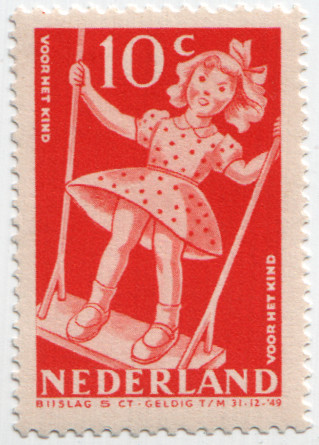 Spielplatz-Briefmarke Niederlande 1948