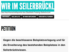 Online Petition Wir im Seilerbrückl