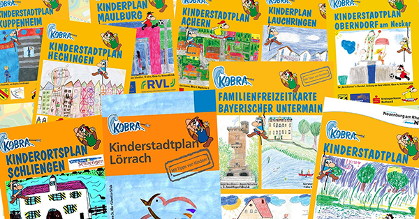 Die Kinderzeichnungen sind ganz besonderes Kennzeichen der KOBRA Kinderstadtpläne.